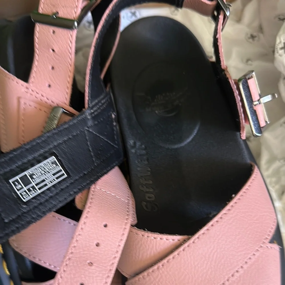 Dr. Martens Pink Strappy Platform Sandals 5 - Picture 11 of 13